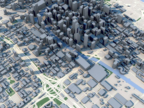 Chicago City in Illinois United States 3D Model