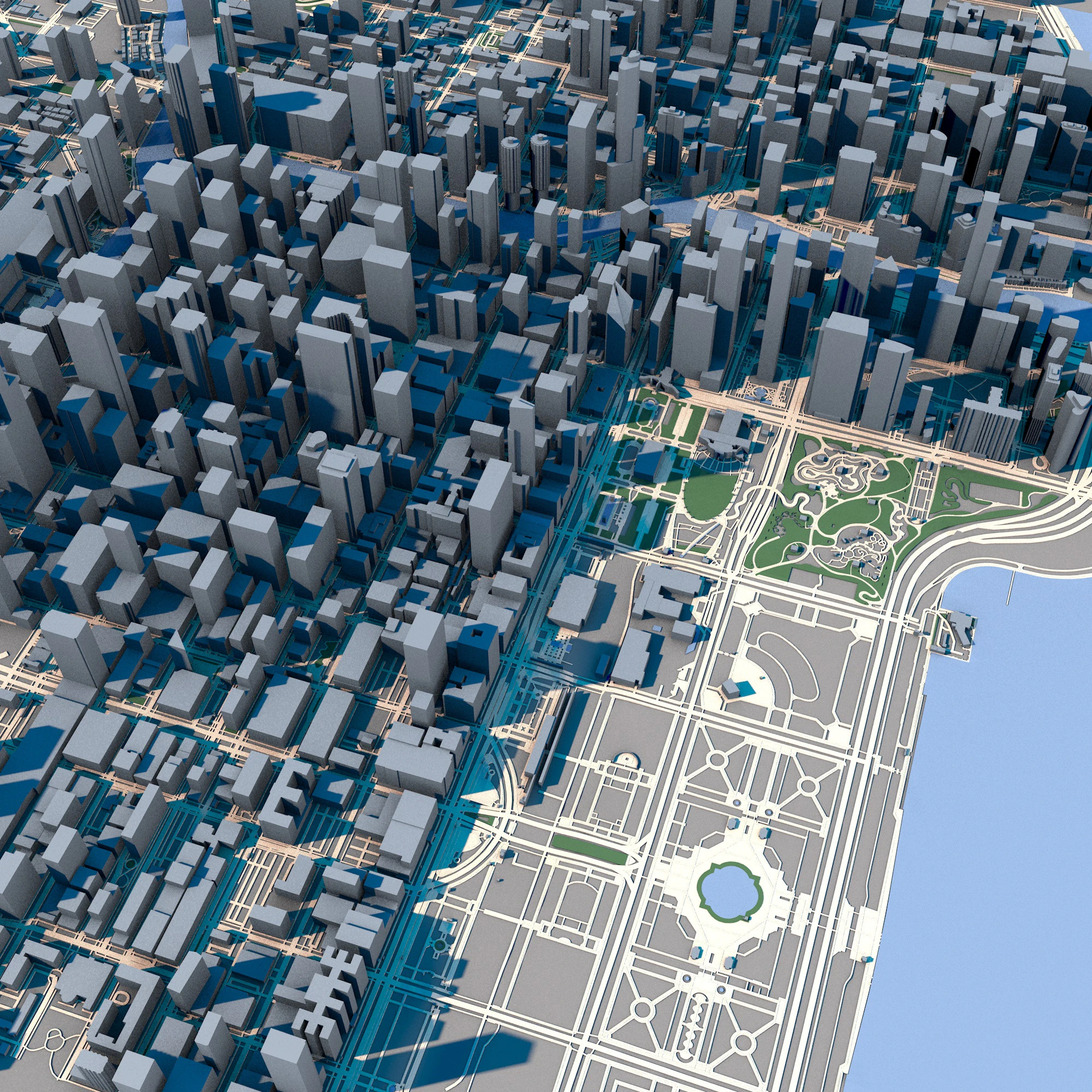 Chicago City in Illinois United States 2 3D Model .c4d .max .obj .3ds .fbx .stl .blend 