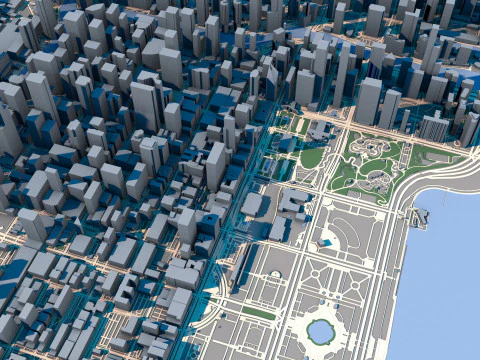 Chicago City in Illinois United States 2 3D Model