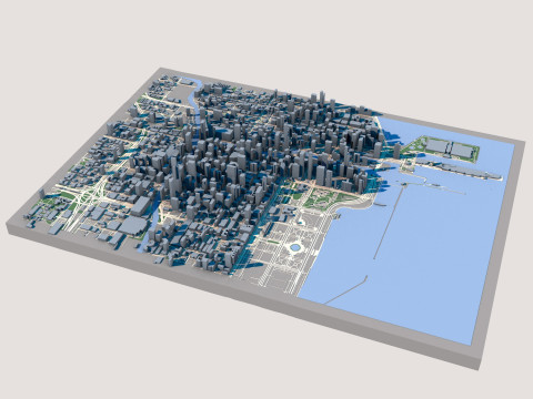 Chicago City in Illinois United States 2 3D Model
