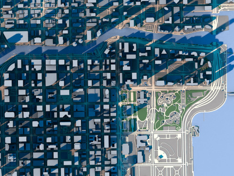 Chicago City in Illinois United States 2 3D Model