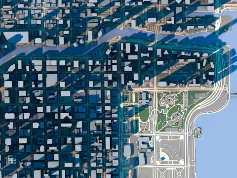Chicago City in Illinois United States 2 3D Model