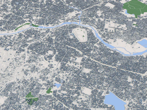 인도 하이데라바드 시 3D 모델