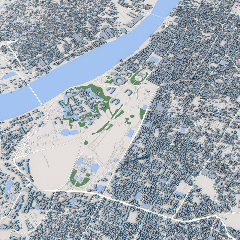 Kolkata City India 3D Модель .c4d .max .obj .3ds .fbx .stl .blend