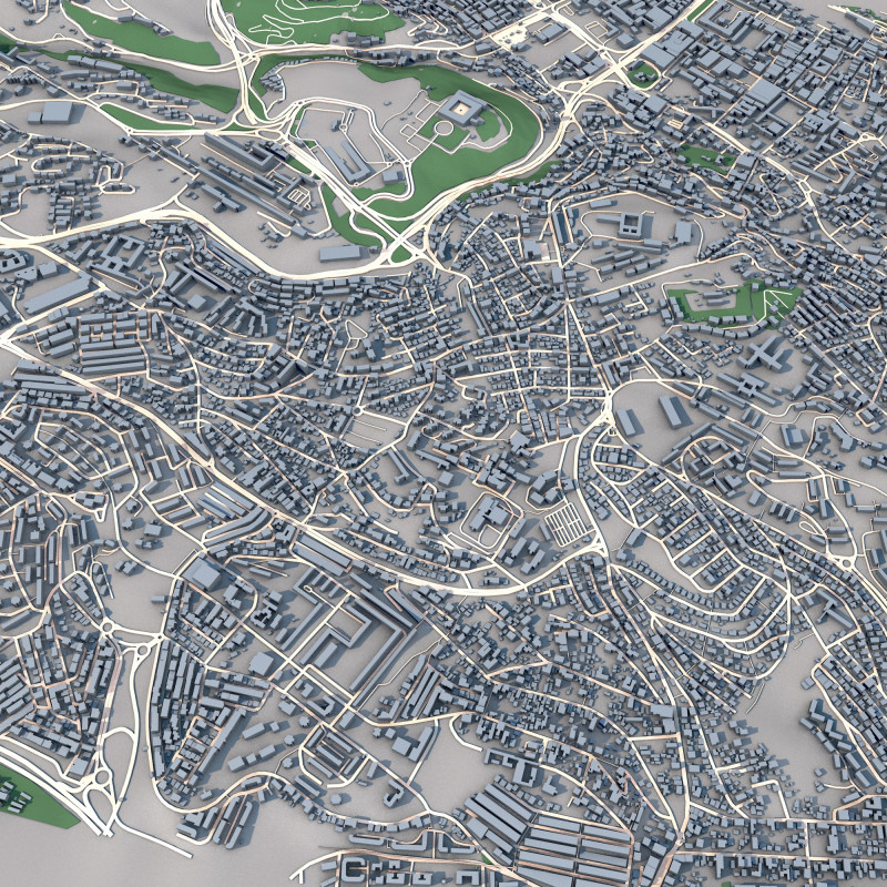 Kouba City Algeria 3D Model .c4d .max .obj .3ds .fbx .stl .blend