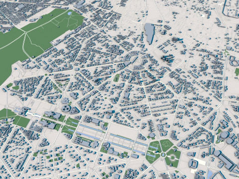New Delhi City India 3D Модель