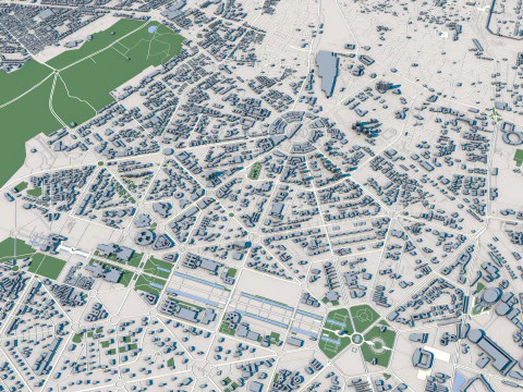 Cidade de Nova Delhi, &Iacute;ndia Modelo 3D