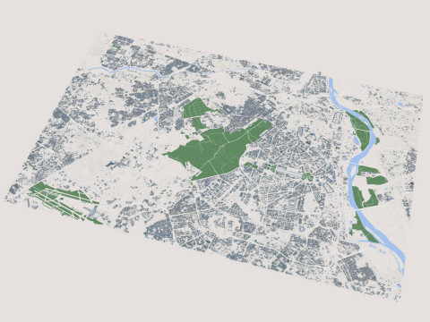 New Delhi City India 3D Модель