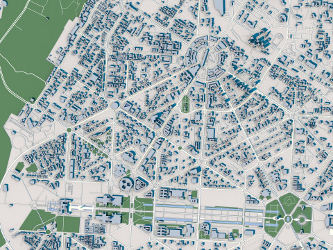 New Delhi City India 3D Модель