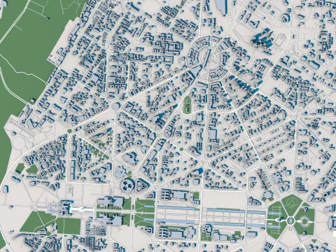 New Delhi City India 3D Model