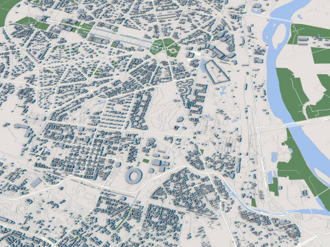 New Delhi City India 3D Модель