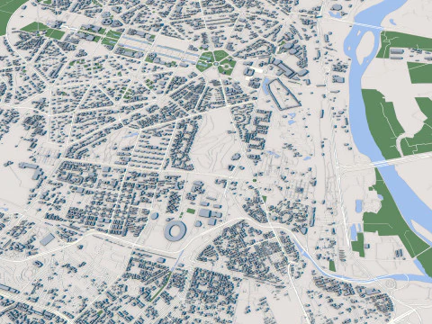 New Delhi City India 3D Model