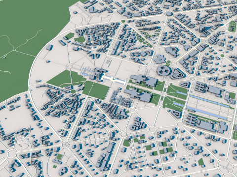 New Delhi City India 3D Модель