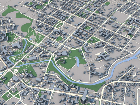 Rezekne City Latvia 3D 模型