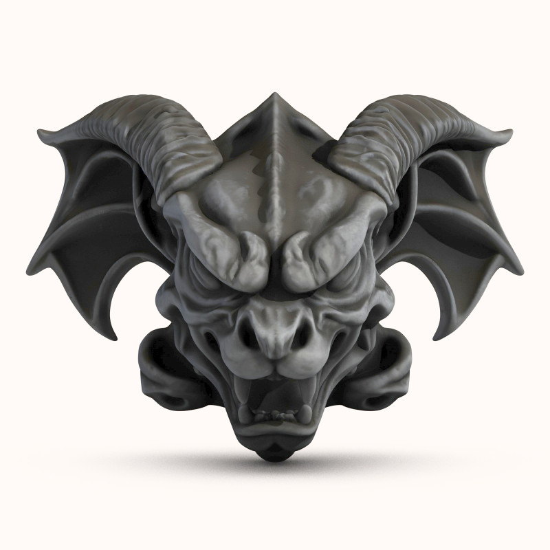 Gargoyle Dragon Head Model 3D .c4d .max .obj .3ds .fbx .stl .blend 
