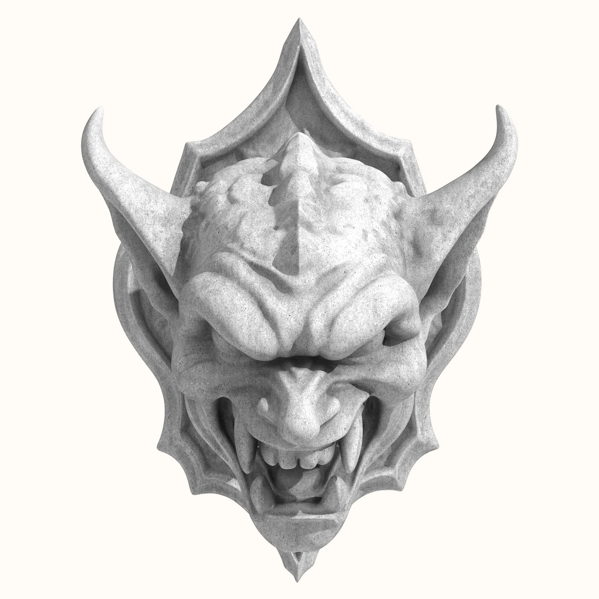Gargoyle Dragon Head 1 3D Model .c4d .max .obj .3ds .fbx .stl .blend