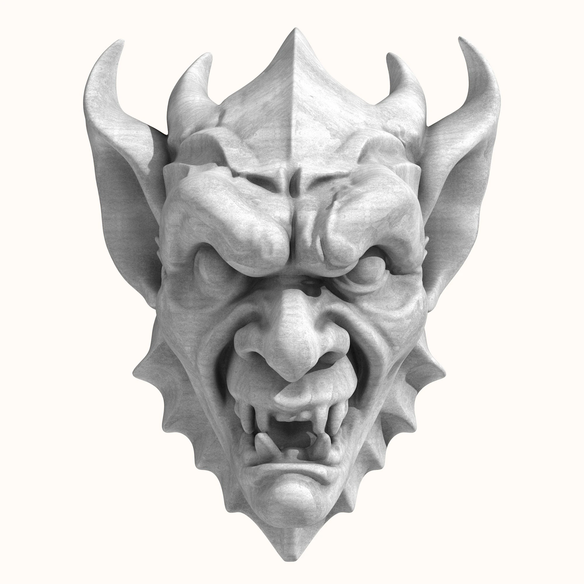 Gargoyle Dragon Head 2 3D Model .c4d .max .obj .3ds .fbx .stl .blend 
