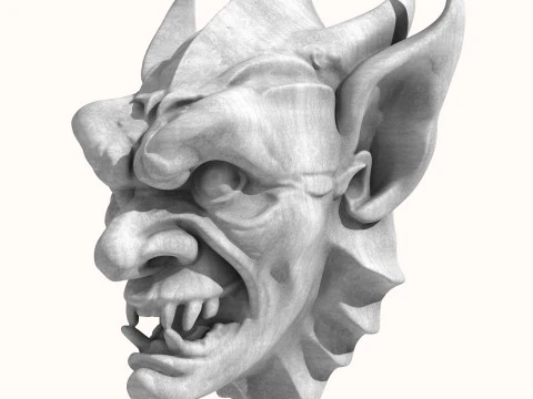 Gargoyle Dragon Head 2 3D Model