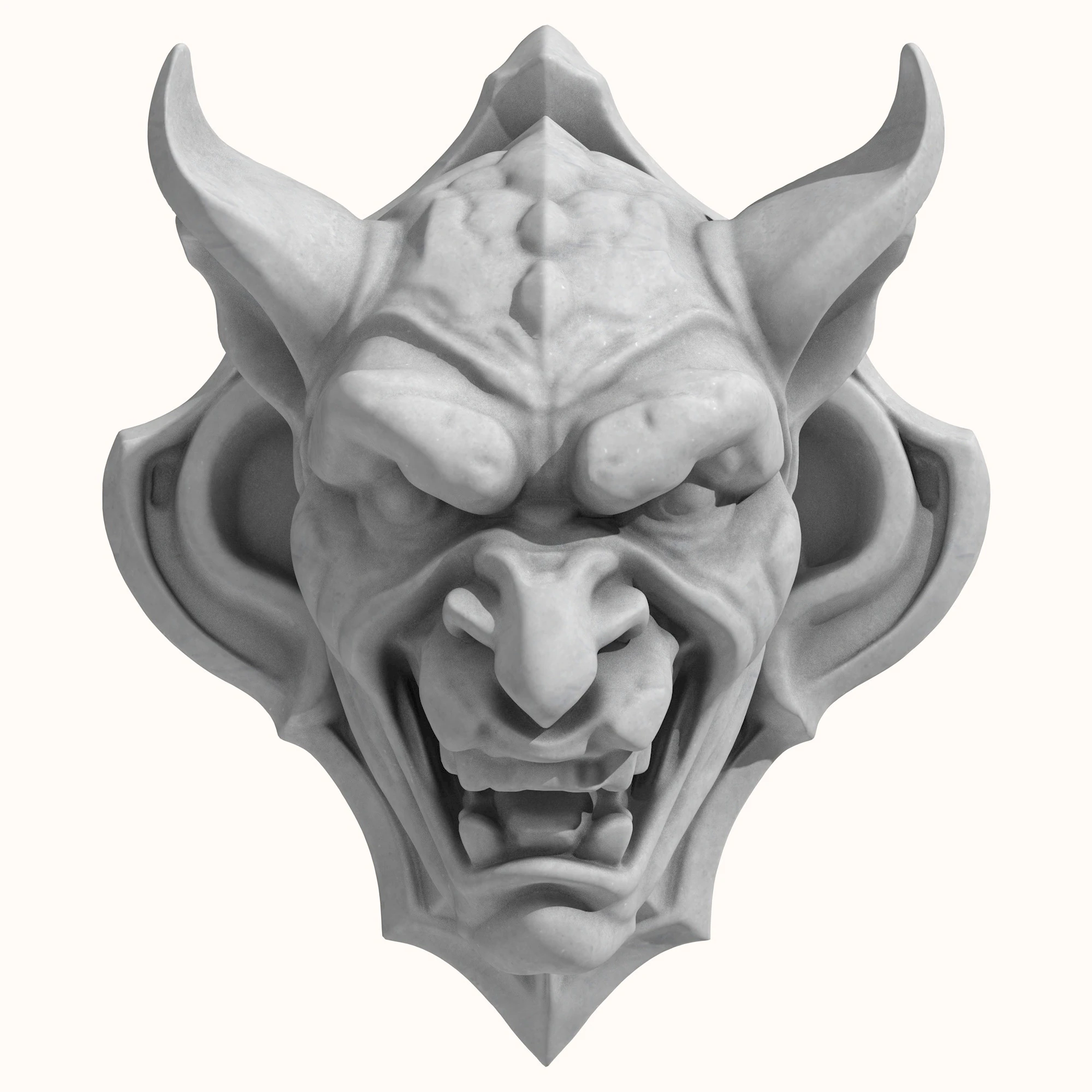 Gargoyle Dragon Head 3 3D Model .c4d .max .obj .3ds .fbx .stl .blend 