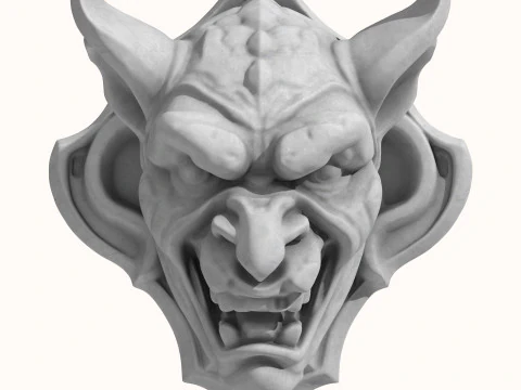Cabeza de dragón gárgola 3 Modelo 3D