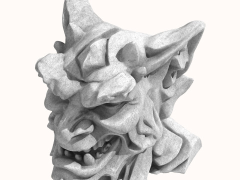 Gargoyle Dragon Head 5 Modèle 3D