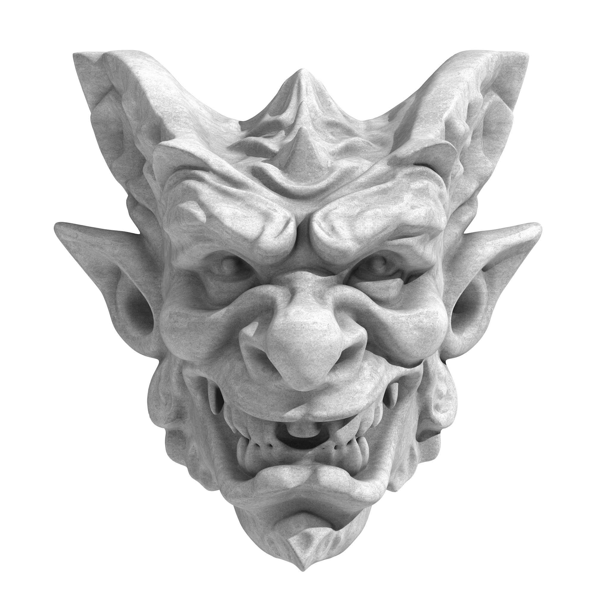Gargoyle Dragon Head 6 3D Model .c4d .max .obj .3ds .fbx .stl .blend