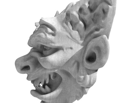 Gargoyle Dragon Head 6 Model 3D