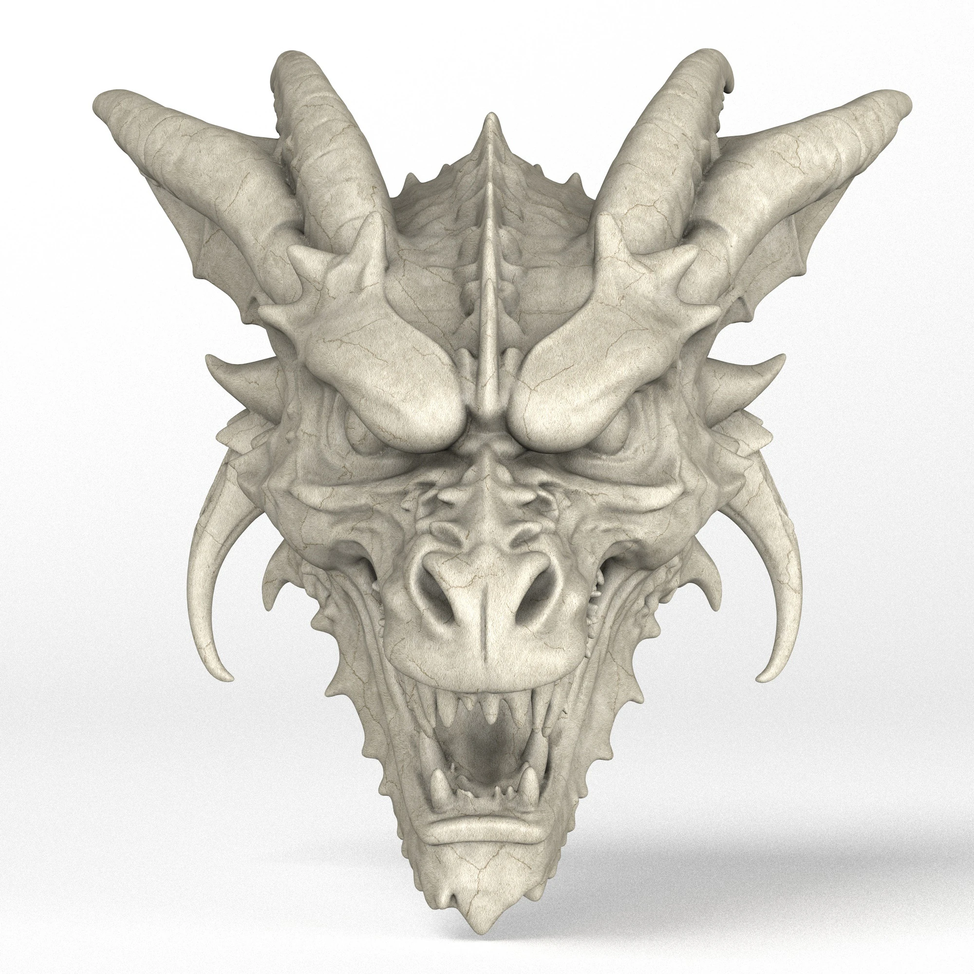 Gargoyle Dragon Head 8 3D Model .c4d .max .obj .3ds .fbx .stl .blend 