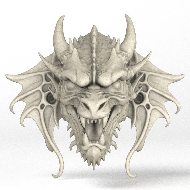 Gargoyle Dragon Head 9 Modèle 3D .c4d .max .obj .3ds .fbx .stl .blend 