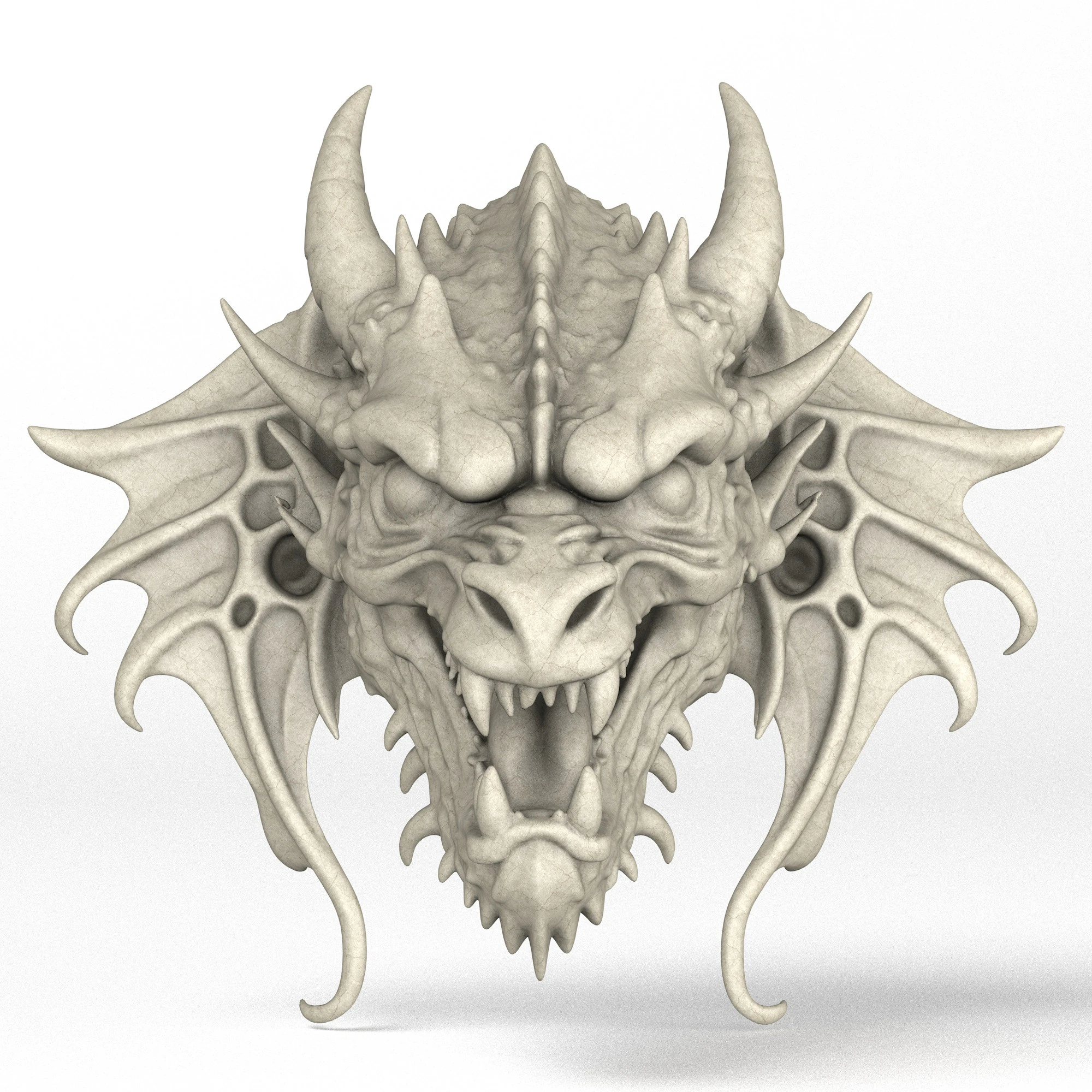 Gargoyle Dragon Head 9 3D Model .c4d .max .obj .3ds .fbx .stl .blend 