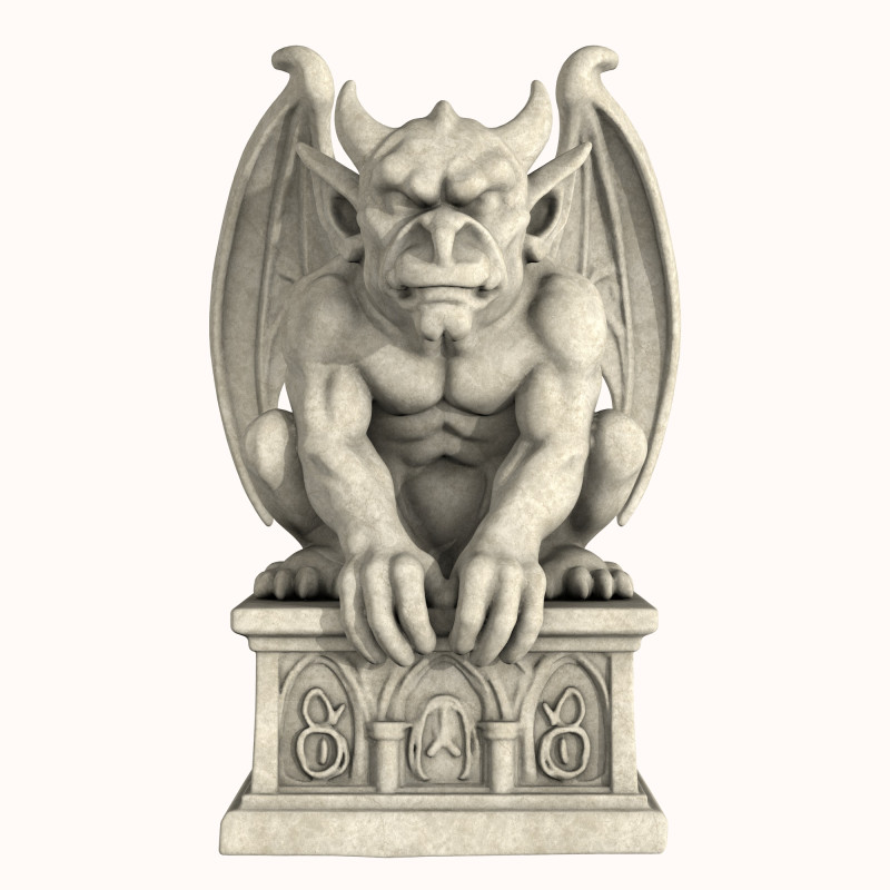 Gargoyle Sculpture 3D Model .c4d .max .obj .3ds .fbx .stl .blend 