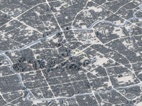 Chengdu City China 3D Model