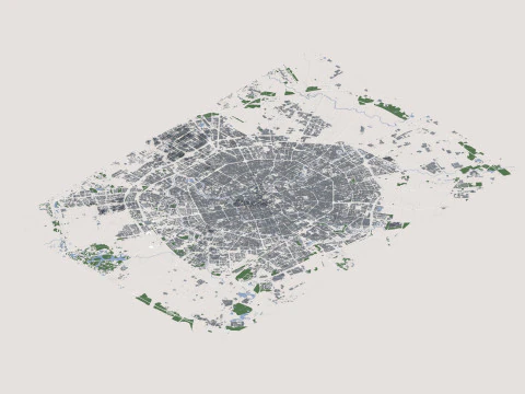 Chengdu City China 3D Model