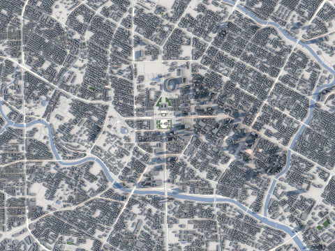 Chengdu City China 3D Model