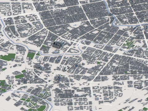 Chengdu City China 3D Model