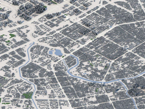 Chengdu City China 3D Model