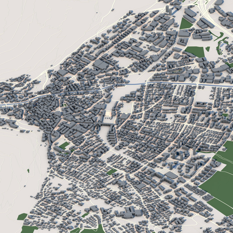 Chur City Switzerland 3Dモデル .c4d .max .obj .3ds .fbx .stl .blend