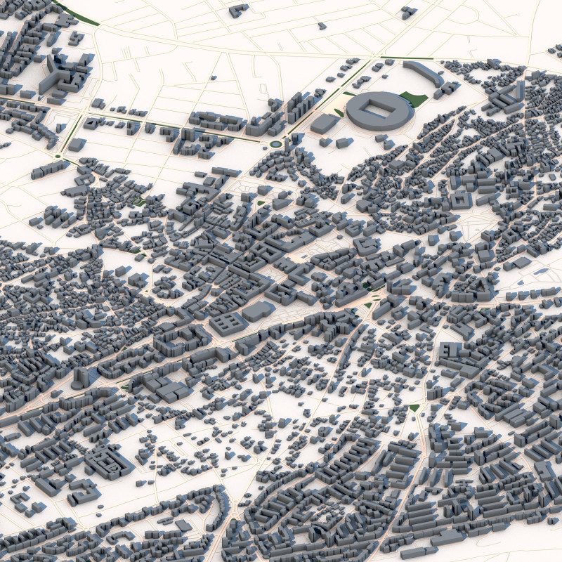 Craiova City Romania 3D Модель .c4d .max .obj .3ds .fbx .stl .blend