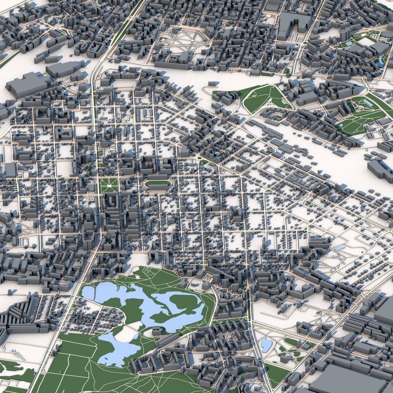 Daugavpils City Latvia 3D Модель .c4d .max .obj .3ds .fbx .stl .blend