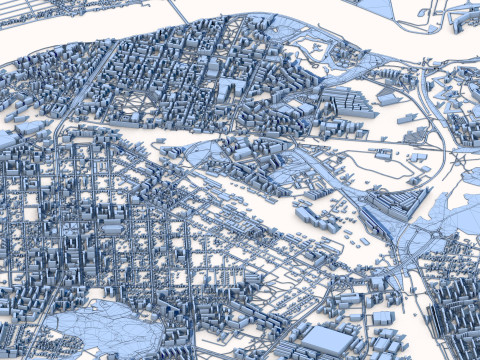 Daugavpils City Latvia 3D Модель