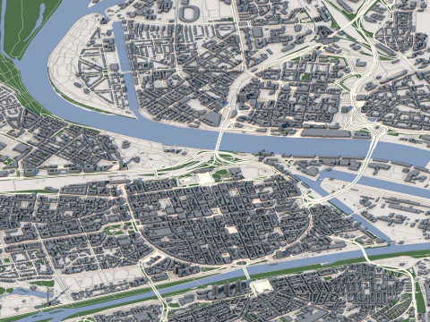 Miasto Mannheim, Niemcy Model 3D