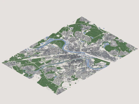 Mannheim City Germany 3D Model