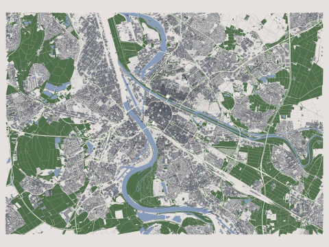 Mannheim City Germany 3D Model