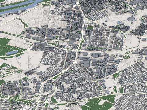 Mannheim City Germany 3D Model