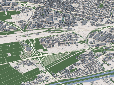Mannheim City Germany 3Dモデル