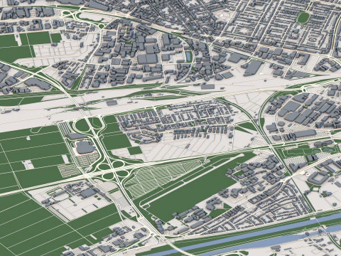 Mannheim City Germany 3D Model