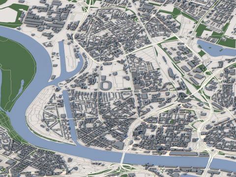 Mannheim City Germany 3D Model