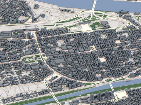 Mannheim City Germany 3D Model