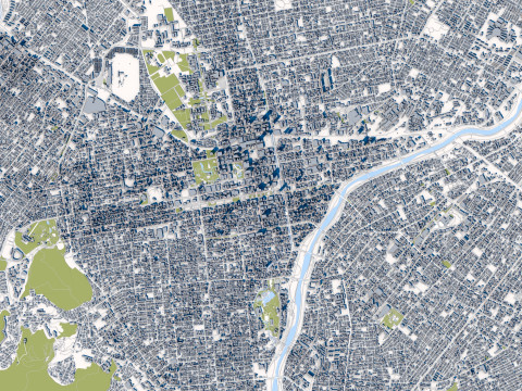 Sapporo City in Hokkaido Japan Modello 3D