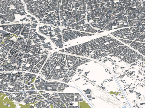 Sapporo City in Hokkaido Japan Modello 3D